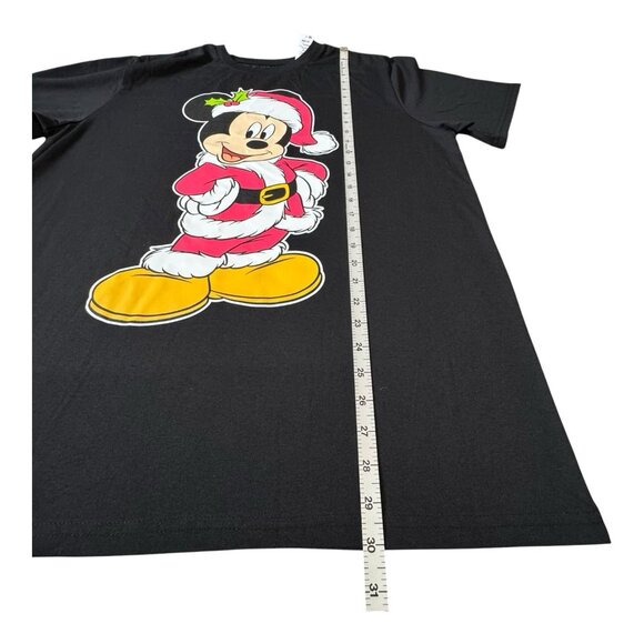 Disney Mickey Mouse Santa Christmas Tee Black XL Holiday Ugly Xmas Shirt NWT - Picture 5 of 8
